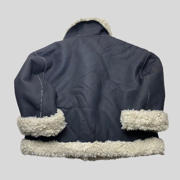 FREE PEOPLE Kiki Faux Leather Jacket with High Pile Fleece Trim Size L - Picture 3 of 10